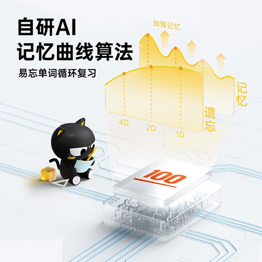 Meow Meow Machine Homework Helper English Electronic Word Card E2 Word Memorization Artifact Word Machine Handheld Word Book Supports Live Language Broadcasting Eye-Protective Ink Screen Word Memory Artifact 2.66-inch Large Screen E2plus AI Precision Learning Word Learning Machine