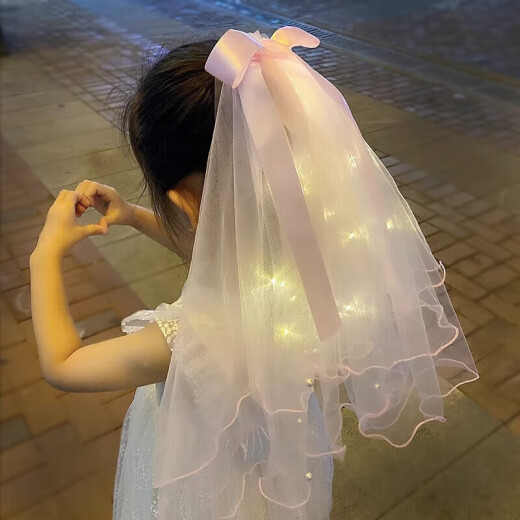 酷依宝七夕白色头纱头饰拍照道具新娘订婚求婚主婚纱领证登记结婚礼小轻