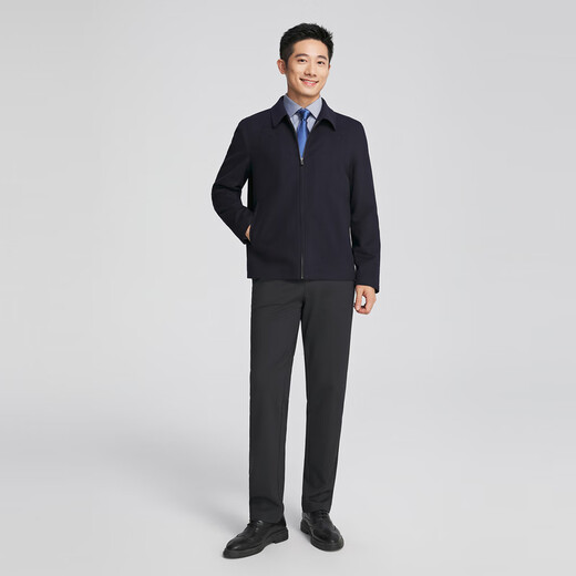 YOUNGOR (YOUNGOR) executive jacket men's autumn and winter young and middle-aged lapel single executive jacket wool micro-elastic fabric business mall same style Navy YJJK415461FFA M 170/92A