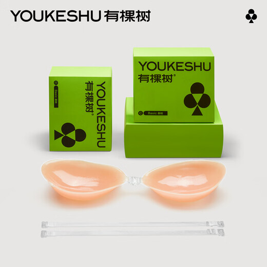 There is a tree silicone breast patch for women, thin, anti-bump, invisible gather strap, small breast patch for wedding dress, thickened version A