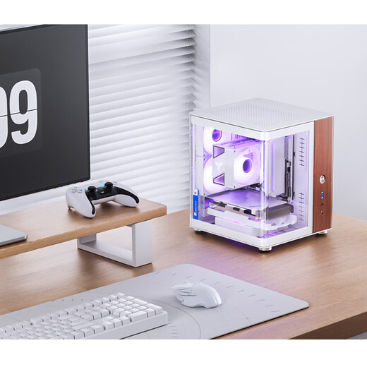 JONSBO TK-0 white hyperboloid sea view room ITX chassis (aluminum alloy shell/SFX power supply position/walnut wood veneer/division structure/vertical and horizontal placement/Type-c)