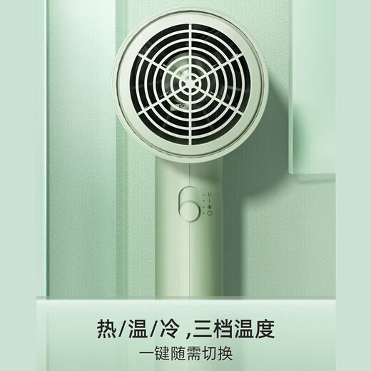 飞科电吹风大功率负离子恒温护发家用冷热大风量快速干发吹风筒 【恒温护发1800W】清新绿 FH6296 气垫梳