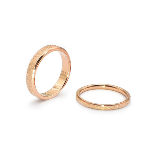 DL 1998 Fat Donglai same style 18K gold frosted ring for women AU750 rose gold men and women couple tail ring color gold pair ring free 2MM rose gold frosted ring No. 6 is equivalent to No. 12 and No. 13
