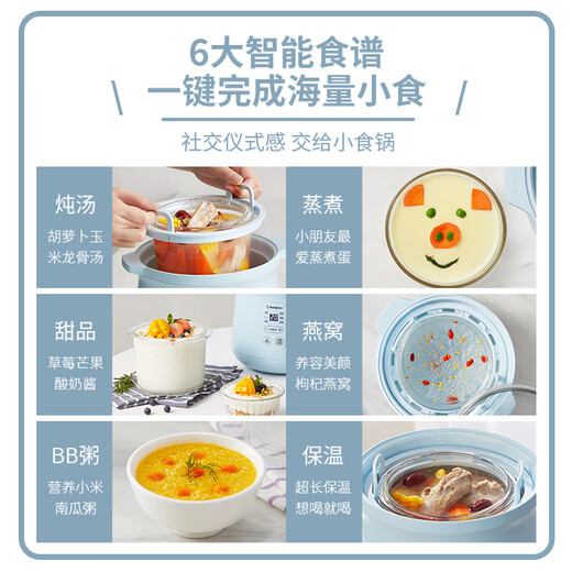 Westinghouse electric stew pot glass electric stew pot water-proof stew multifunctional household baby cooking porridge and bird's nest available for reservation Apricot 1.2L