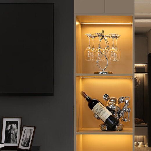 First sight of wine cabinet decorations, art, light luxury, high-end red wine rack, living room sideboard, TV cabinet, housewarming gift, violent bear wine rack + bottle opener
