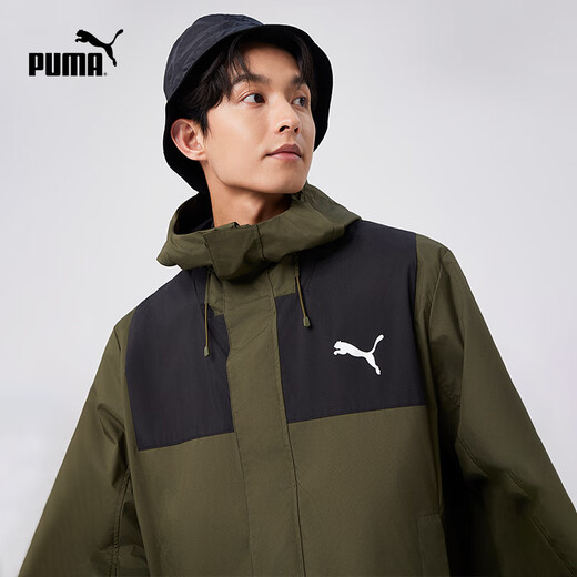 PUMA Men's Slim Mountain Outdoor Functional Sports Zipper Hooded Woven Jacket 848287 Olive Green-02 M (175/96A)