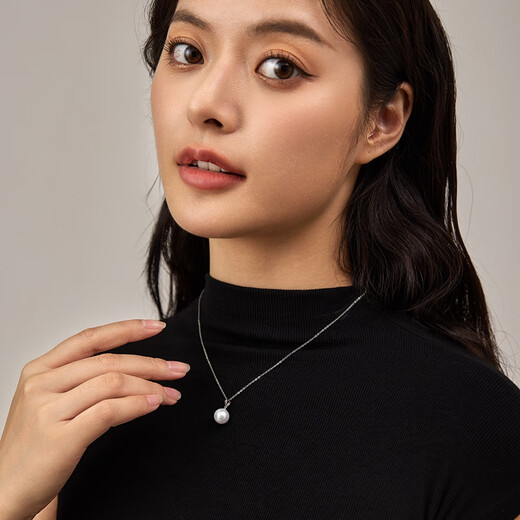 Pearl Queen domestic product 18K gold Edison pearl pendant strong luster necklace clavicle chain birthday gift for women