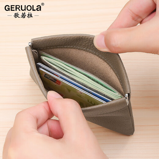 Gerola Automatique scellant en cuir authentique petit portefeuille sac de pièce de monnaie de monnaie de ciw
