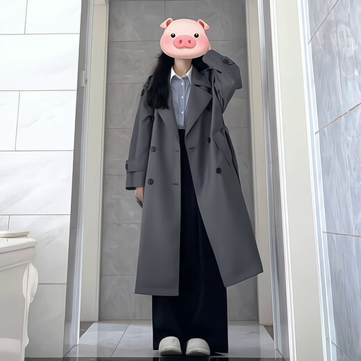 GARNUO灰色风衣外套女中长款2025早春秋新款韩系小个子高级感英伦风大衣 灰色 M【111-130斤】