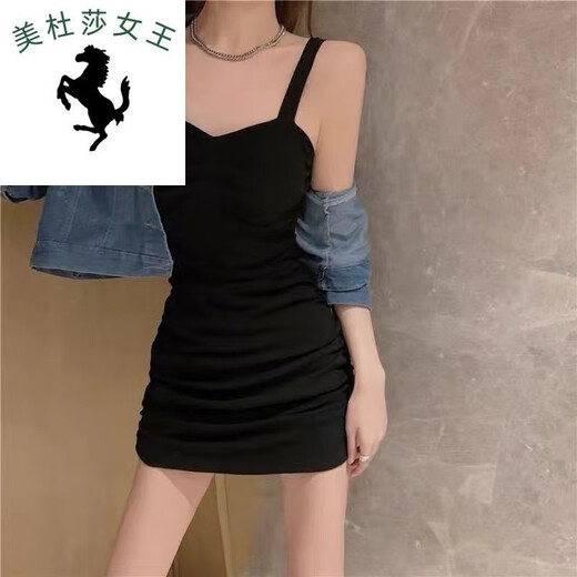 溥畔黑色抹胸吊带连衣裙子春夏季2025修身显瘦收腰设计感包臀短裙N691 白色抹胸打底裙款 S