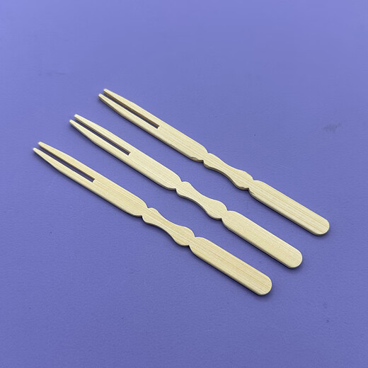 Artisan Time Disposable Bamboo Fruit Picks and Forks for Desserts, Mooncakes, Pastries and Sushi, Commercial Nanzhu Paper Bags, Individually Packaged Fruit Cutting Forks, Kraft Paper Individually Packaged, 1 Pack, 100 Small Bags