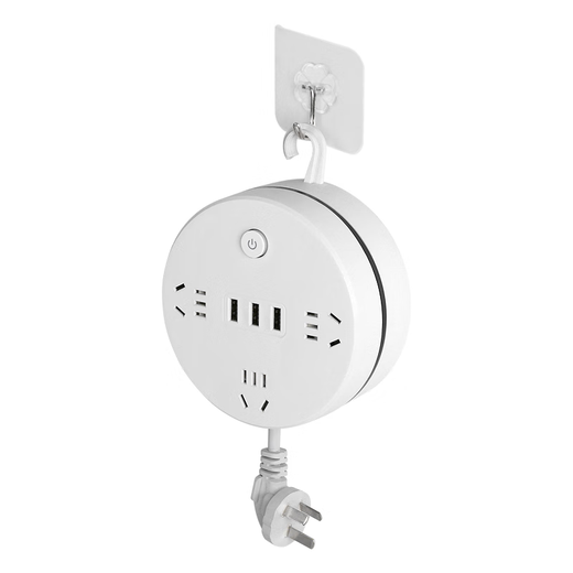 
[Safety and durable] Storage cable socket Office and student dormitory desktop plug with night light JD Logistics with long-wire multi-function USB plug-in and row one-turn multi-hole plug-in board 3-position + 3USB+main switch 1.8 meters