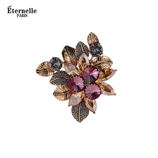 Eternelle French Eternal Austrian Crystal Brooch High-end Light Luxury Jewelry European and American Retro Corsage Simple Lapel Pin