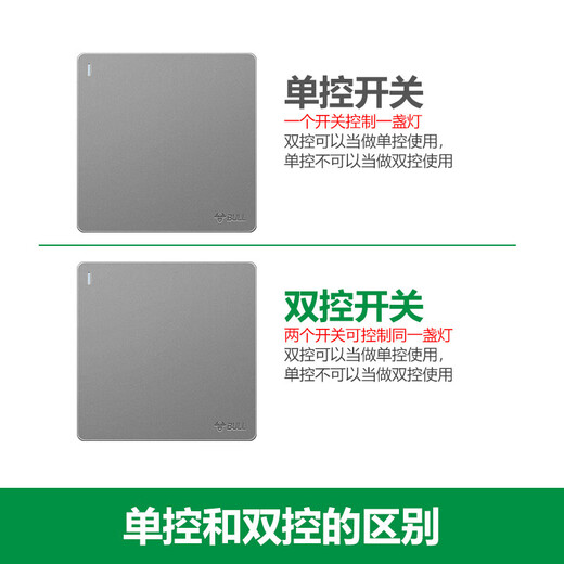 公牛（BULL）开关插座 G12系列 三位双控开关86型暗装大面板G12K312 星空灰
