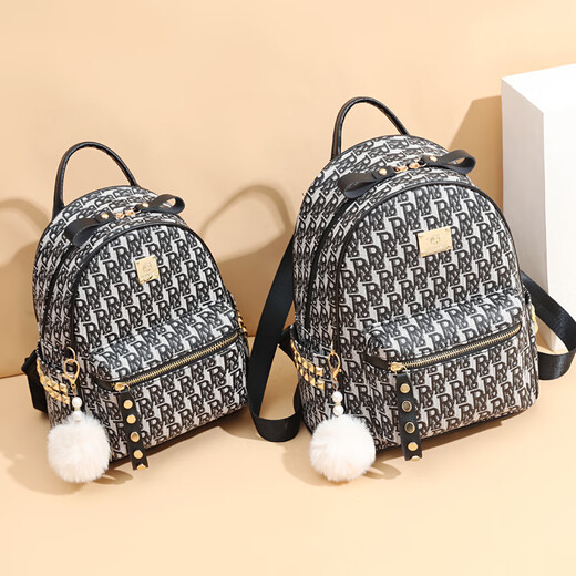 Holzspecker (Tucano) Rucksack für Frauen 2024 Neue trendige und super heiße, vielseitige, weiche Ledertasche Mode Frühlings- und Sommerreisen Damen kleiner Rucksack [6231 Models] Schwarz klein