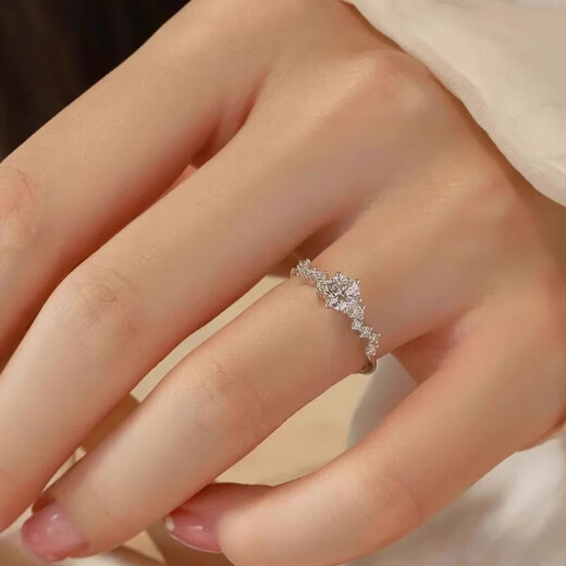 I Do platinum PT950 diamond ring Xingmeng 1 carat cultivated diamond proposal engagement wedding ring gift for girlfriend and wife Xingmeng 1 carat diamond size 11