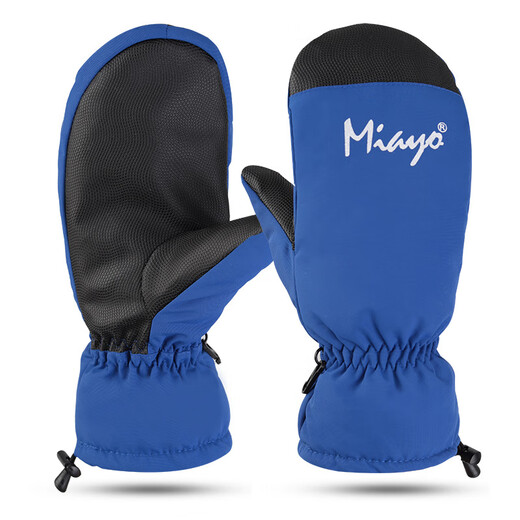 Men's and women's winter gloves for winter snowboarding, warm, wear-resistant, riding, non-slip, wind-proof, waterproof, and finger-stuffy, men's and finger-black