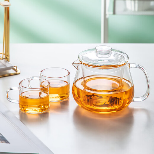 Xin Shangming teapot glass teapot tea water separation high temperature resistant teapot black tea ceremony cup kung fu teapot tea set tea drinking pot 550ml