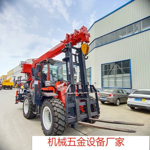 Four-wheel drive off-road forklift tail boom crane rotating and lifting machine accessories