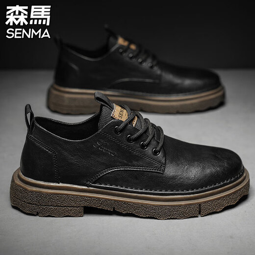 Semir men's shoes 2025 new autumn and winter British business casual leather shoes men's fashion retro work shoes low-top Martin boots black brown 40 standard leather shoe size