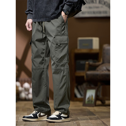 Cotton American style velvet thickened outdoor assault overalls men's autumn and winter new loose trendy casual straight pants black B84 velvet high quality 34 XL 125-140Jin Jin equals 0.5 kg