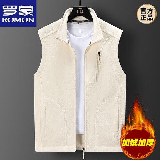 
ROMON 2025 Autumn and Winter New Rolling Fleece Vest with Fleece Thickened Couple Outdoor versatile Single-suit Sleeveless Fleece Jacket 9277 Men's Black XL