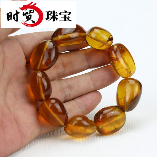 Shimao Hengfulong Myanmar Mine Amber Natural Amber Gold Brown Amber Bracelet Bracelet Shape Bead Personalized Men's Style