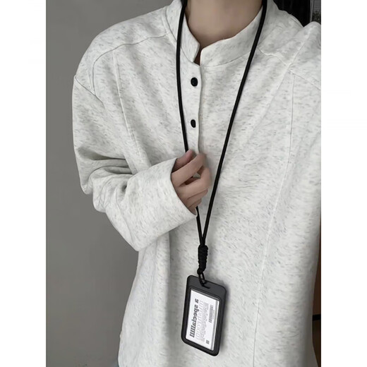 XUANSENTU white and gray Henry collar long-sleeved polo shirt for men, autumn and winter style right shoulder sweatshirt, American style inner layering shirt, trendy white gray upgraded version 95% users choose L