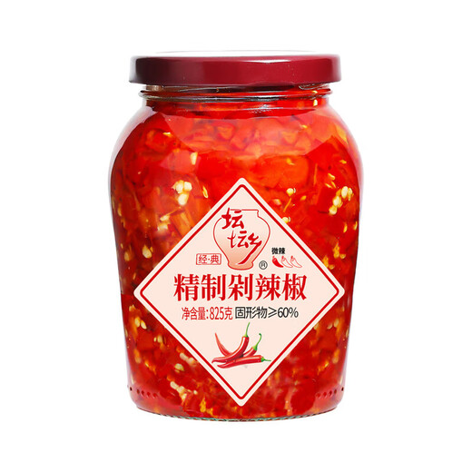 坛坛乡精制剁辣椒 坛坛香剁椒鱼头酱拌面酱湖南辣椒酱炒菜调味下饭菜 精制剁辣椒825g*1瓶