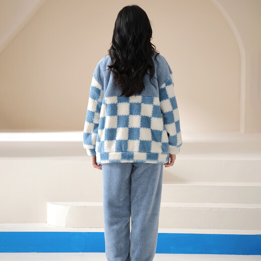 LangSha Couple Pajamas Winter Coral Velvet Plus Velvet Thickening Warmth Can Be Weared Outside One Man and One Woman Two Prices Home Clothes Set 6612 Couple M Female + L Male