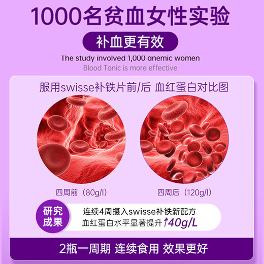 swisse补铁贫血女性女士改善贫血气血不足斯维诗补血剂孕妇铁剂补气养血 【券后到手99/瓶  推荐购买】