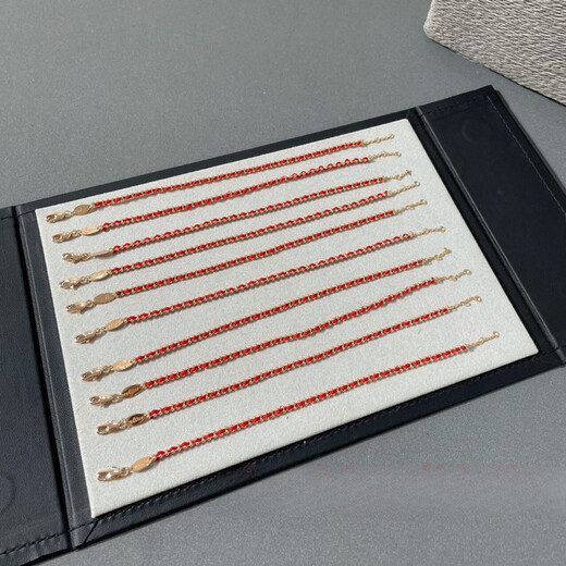 Changcai 18.k gold zodiac year small red rope rabbit year bracelet fashion birthday gift 18cm braided rose gold red