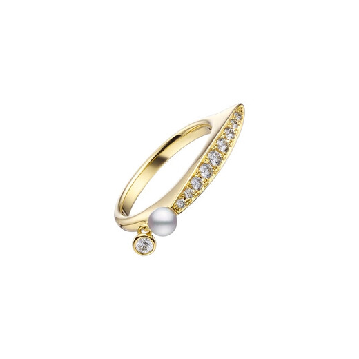 Mikimoto ladies ring Dinner dinner series light luxury diamond pearl K gold pinky ring for girlfriend PR1541K No. 1