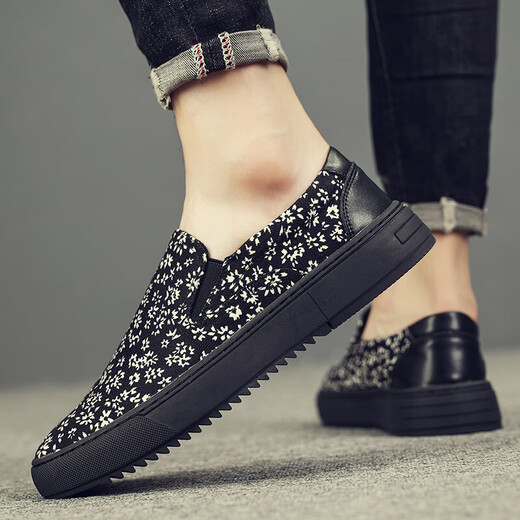 Dick Lane Dick Renne Marke Leinwandschuhe Herren 2025 Sommer Neue faule Schuhe atmungsaktive Slebende Herren alte Peking -Stoffschuhe Freizeitbrettschuhe Schwarz 40