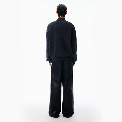 Alexander Wang new winter product alexanderwang Alexander Wang official men's henley sweater knitted long-sleeved top graphite XS