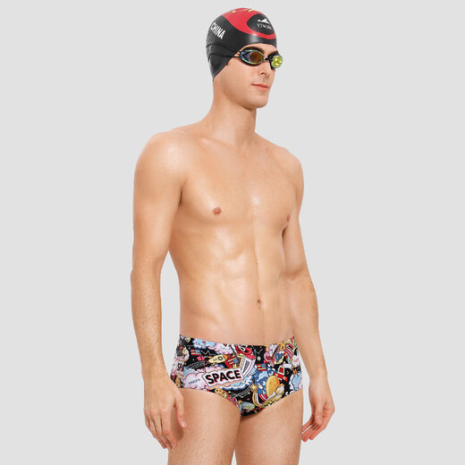 YINGFA (YINGFA) Men's Professional Swimming Bottoms Adult Children's Wide-Edge Comfort Conservative Training Printed Swimming Bottoms Magical Cannonball XL (Waist circumference 69-75 cm)