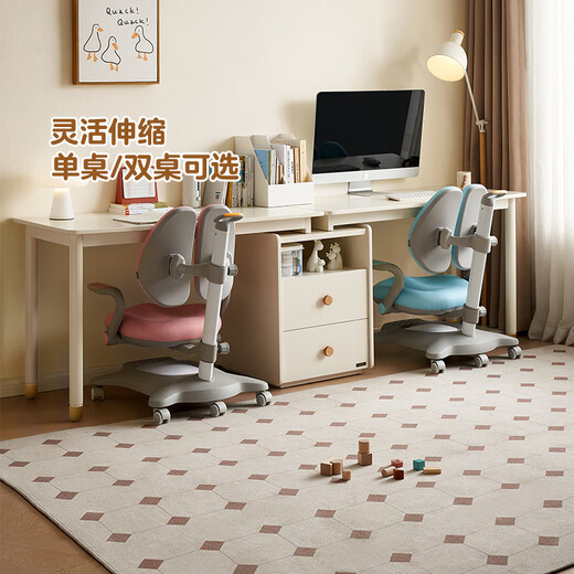 Quanyou Home Modern Simple Style Teenagers Retractable Desk Cabinet Combination Writing Desk Storage Floor Cabinet