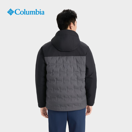Columbia Outdoor 25th Autumn and Winter New Men's Seamless Hot Pressed Gold Dot Waterproof 650 Duck Down Jacket XE4190 023 City Gray and Shark Black XL (185/104A)
