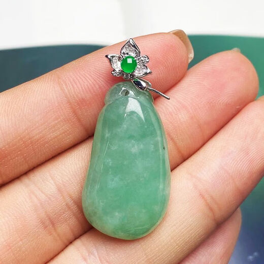 DL 1998 Fat Donglai same style 18k gold jade buckle set with diamond lotus necklace pendant Buddha melon seed buckle silver