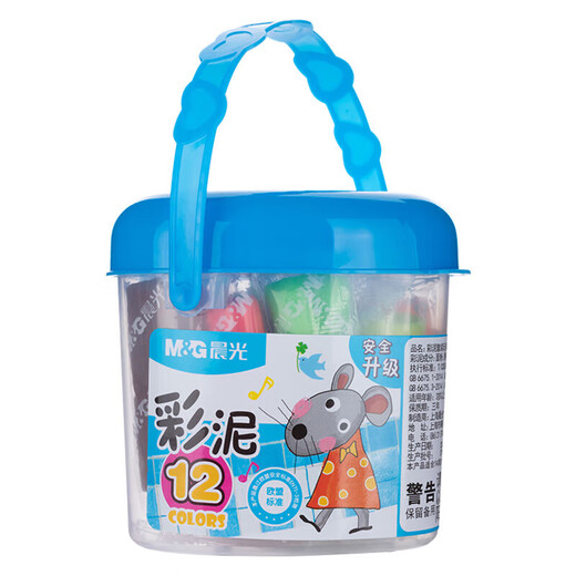 晨光(M&G)彩泥橡皮泥12色无毒爱心筒装儿童手工益智DIY玩具套装AKE04029单筒装（送橡皮1块）