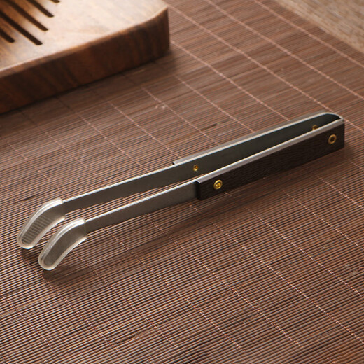 Mihong tea clip, tea cup clip, tweezers, non-slip 304 stainless steel tea clip, tea leaf tea cup washing cup clip, non-slip high-end 304 stainless steel straight handle elbow tea clip
