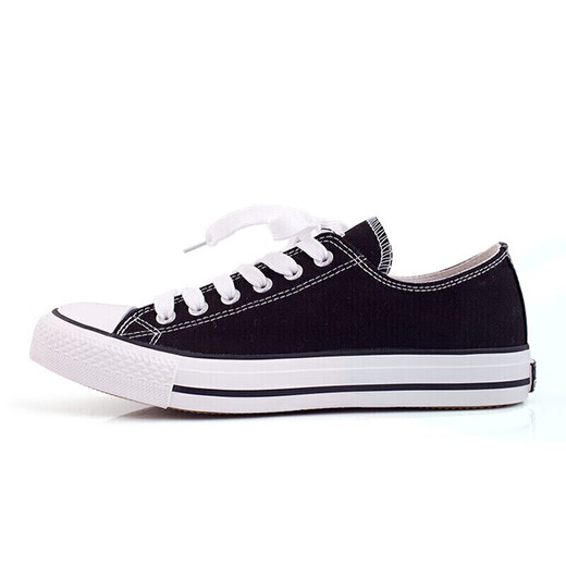 Huili klassische Männer und Frauen Low Top -Leinwand Schuhe Spring- und Herbstbrettschuhe Freizeitschuhe Laufen Paar Sportschuhe 391 Schwarz 37