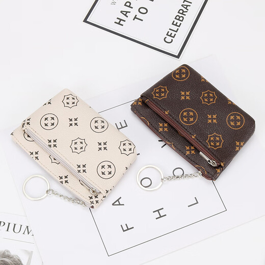 Luo Shengs neuer Reißverschluss -Münzbrieftasche für Frauen Mode Clutch Women Mini Thin Short Small Wallet Kartentasche Coin Beutel Braun braun