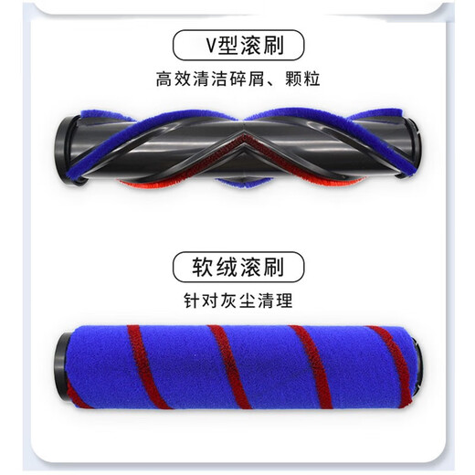 Bagli adapts to Dyson Dyson vacuum cleaner accessories suction head v7v8v10 v11 floor carpet brush head soft velvet roller floor brush electric mop head adapts to V10slim and V12slim direct drive V-type anti-winding