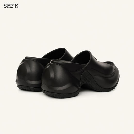 
SMFK pre-sale WAVE high-heeled sports slippers SL002B1 thick sole height-enhanced fashionable one-fold flip-flops 9.5cm Jiang Peiyao same style wilderness black one size larger 37