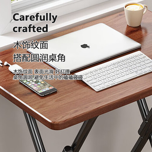Warner new folding computer desk home learning simple desk office portable small table bgz811 walnut color 60*40