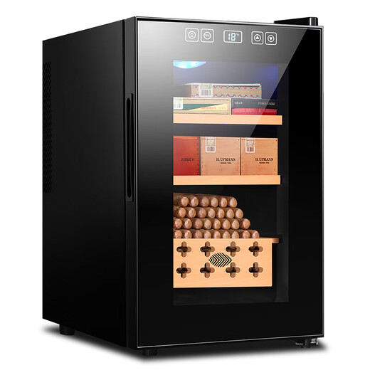 Cigarking cigar cabinet 26C temperature controlled moisturizing air-cooled embedded dual-core refrigeration cedar wood alcoholized small cigar and wine cabinet full cigar model 26L