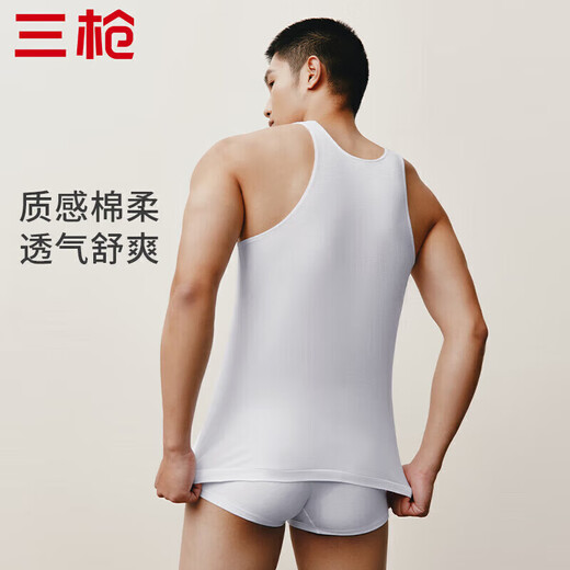 Drei Waffen [3 Stück] 100% Baumwollweste weiße dünne Sportarten Loose Herren Bottomed Sweat Shirt