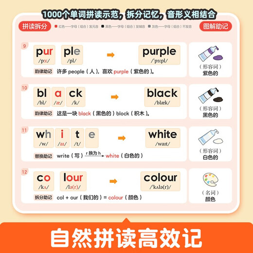 作业帮 拼读法记单词 1000小学必会词 672句单词速记口诀 60节名师拼读课赠拼读知识速记手册