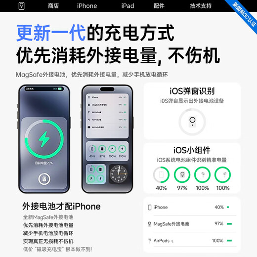 Witton National 3C Certification MagSafe Magnetic Power Bank Suitable for Apple Apple External Battery Mobile Power Large Capacity 20W Fast Charging Ultra-Thin and Compact National Subsidy 20000M Titanium Gold Imported Batteries National 3C Certification High-Quality Batteries Can Be Used on Aircrafts 20W Fast Charging